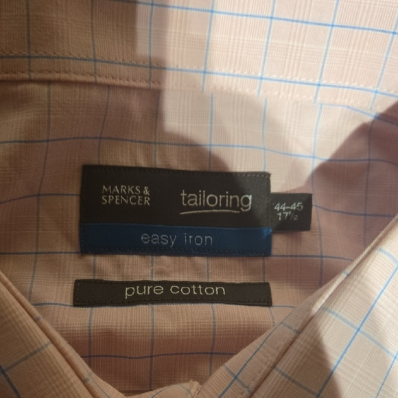 Marks & Spencer Light Pink Checkered Dress Shirt - Picture 2 of 2